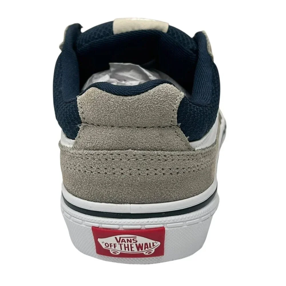 Vans Caldrone Youth Boy's Suede Sneakers Size 3 Gray/Navy Blue Classic‎ Style
